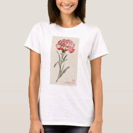 Carnation - januari fågelblomma t shirt