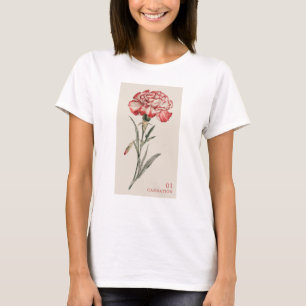 Carnation - januari fågelblomma t shirt
