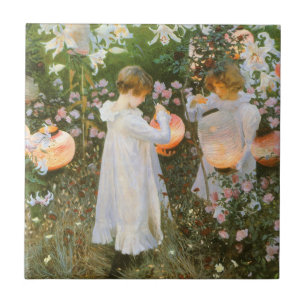 Carnation, Lily, Lily, Ro av John Singer Sargent Kakelplatta