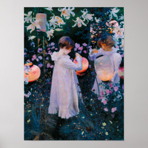 Carnation, Lily, Lily, Ro av John Singer Sargent Poster