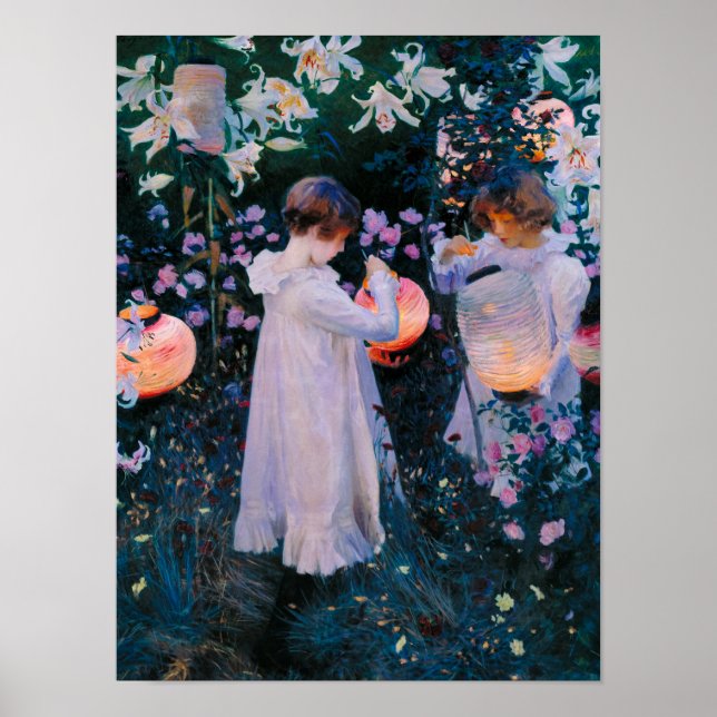 Carnation, Lily, Lily, Ro av John Singer Sargent Poster (Framsidan)