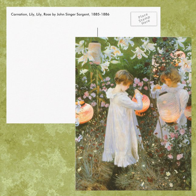 Carnation, Lily, Lily, Ro av John Singer Sargent Vykort (Skapare uppladdad)