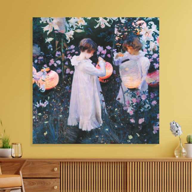 Carnation Lily Lily Rose av John Singer Sargent Canvastryck (Insitu (Vardagsrum))