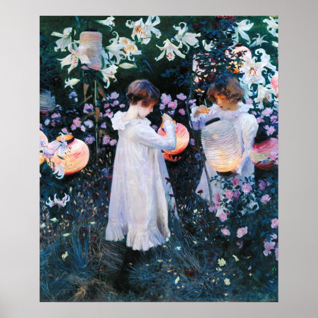 Carnation, Lily, Lily, Rose, Sargent  Poster (Framsidan)
