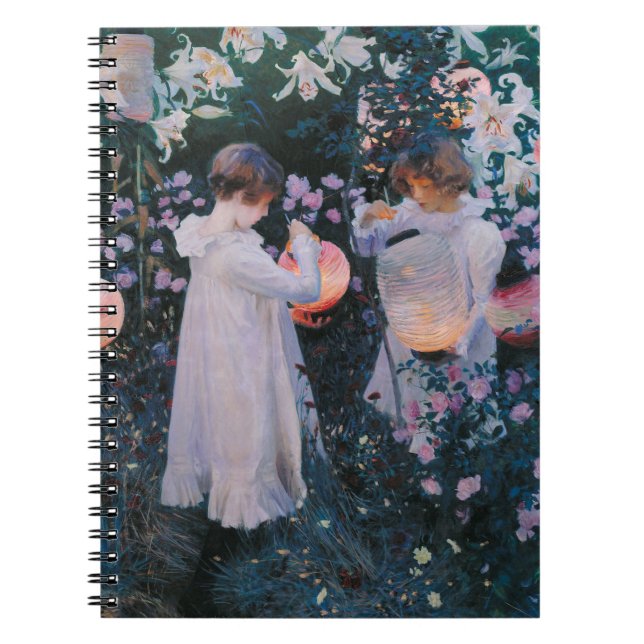 Carnation Lily Ro John Singer Sargent Art Anteckningsbok Med Spiral (Framsidan)