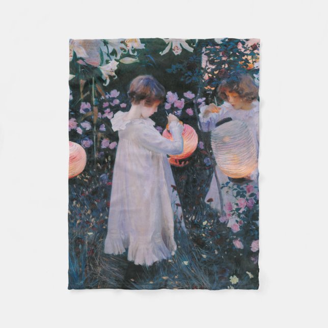 Carnation Lily Ro John Singer Sargent Art Fleecefilt (Framsidan)