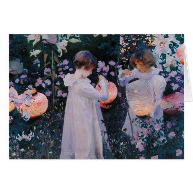 Carnation Lily Ro John Singer Sargent Art Hälsningskort (Framsidan Horizontal)