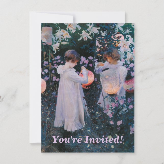 Carnation Lily Ro John Singer Sargent Art Inbjudningar (Framsida)