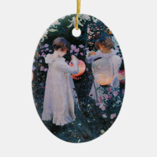 Carnation Lily Ro John Singer Sargent Art Julgransprydnad Keramik