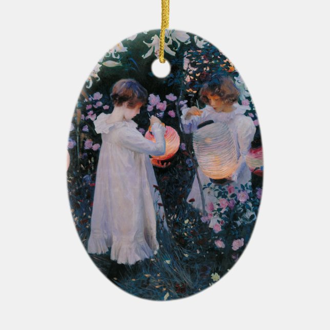 Carnation Lily Ro John Singer Sargent Art Julgransprydnad Keramik (Framsidan)