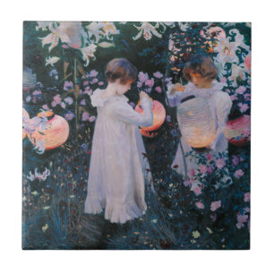 Carnation Lily Ro John Singer Sargent Art Kakelplatta