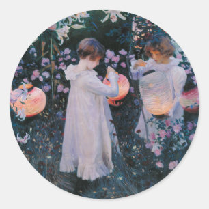 Carnation Lily Ro John Singer Sargent Art Runt Klistermärke