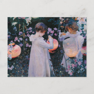 Carnation Lily Ro John Singer Sargent Art Vykort