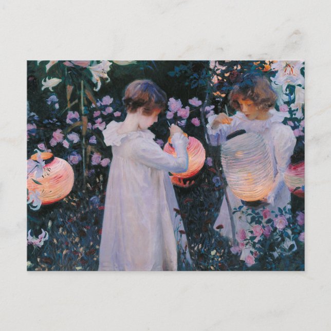 Carnation Lily Ro John Singer Sargent Art Vykort (Framsida)