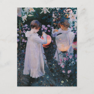 Carnation Lily Ro John Singer Sargent Art Vykort