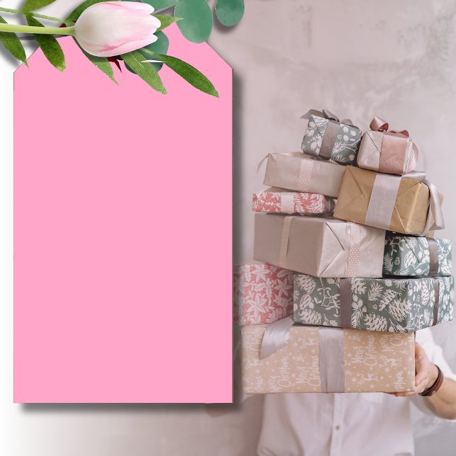 Carnation Rosa Solid Färg | Klassisk | ELEGANT Presentetikett (Skapare uppladdad)