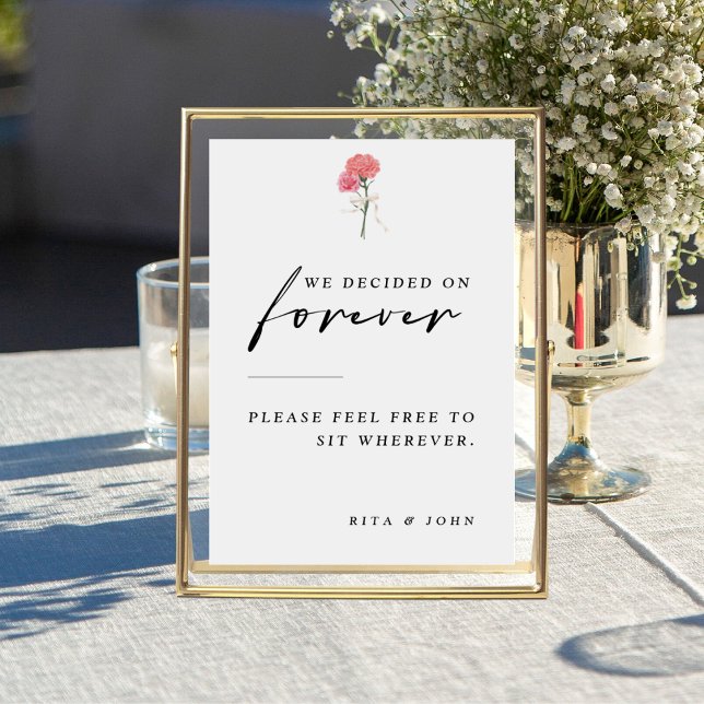 Carnation Välj ett säte, inte ett Side Bröllop-tec Poster (Skapare uppladdad)