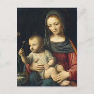 Carnationens madonna, Bernardino Luini Vykort