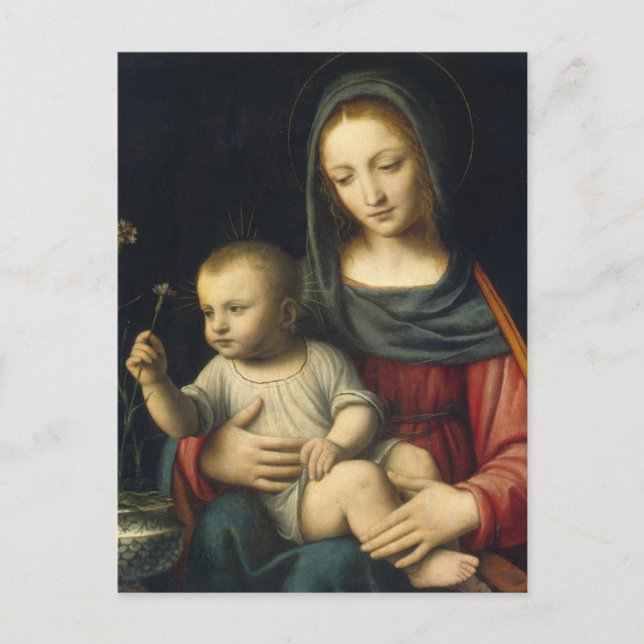 Carnationens madonna, Bernardino Luini Vykort (Framsida)