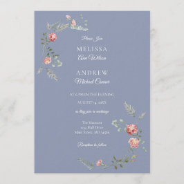 Carnations and Blue Wedding Invitation Suite Inbjudningar