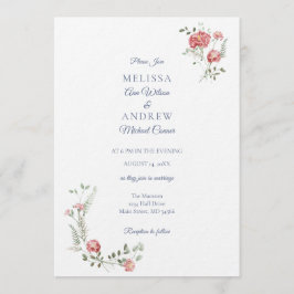 Carnations and Blue Wedding Invitation Suite Inbjudningar