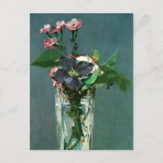 Carnations and Clematis by Edouard Manet Postcard Vykort
