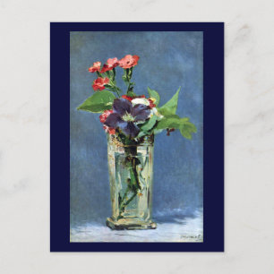 Carnations and Clematis in a Crystal Vas, Manet Vykort