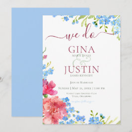 Carnations & Glöm mig inte bröllopsinbjudan. Inbjudningar