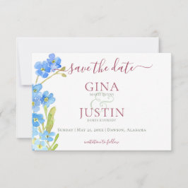 Carnations & Glöm mig Nots Bröllop Spara Datumet