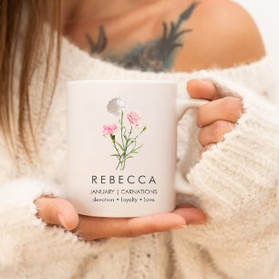 Carnations Januari Anpassningsbar Birkelblomma Jumbo Mugg