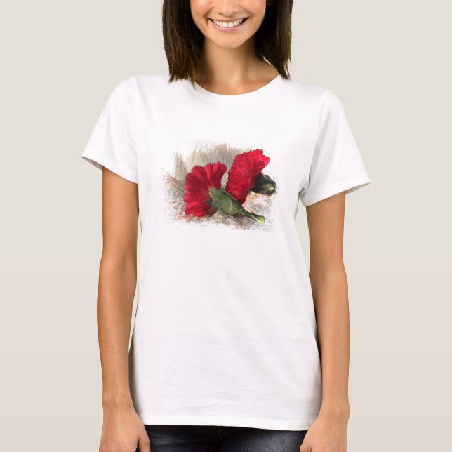 Carnations on Brocade T Shirt (Framsida)