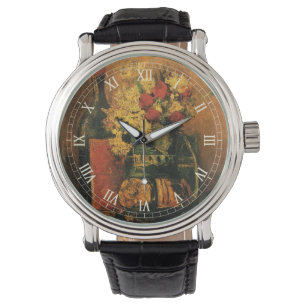 Carnations, Ro och ett Flaska av Vincent van Gogh Armbandsur