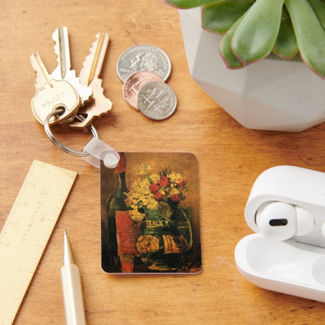 Carnations, Ro och ett Flaska av Vincent van Gogh Nyckelring (Skrivbord)