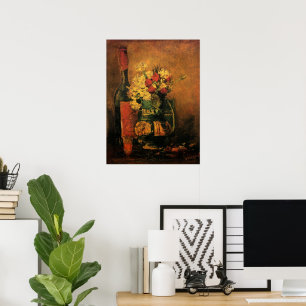 Carnations, Ro och ett Flaska av Vincent van Gogh Poster
