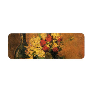 Carnations, Ro och ett Flaska av Vincent van Gogh Returadress Etikett