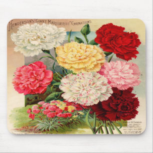 Carnations Seed Packet Mousepad Musmatta