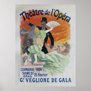 Carnaval 1896 franska vintageoperaaffisch poster