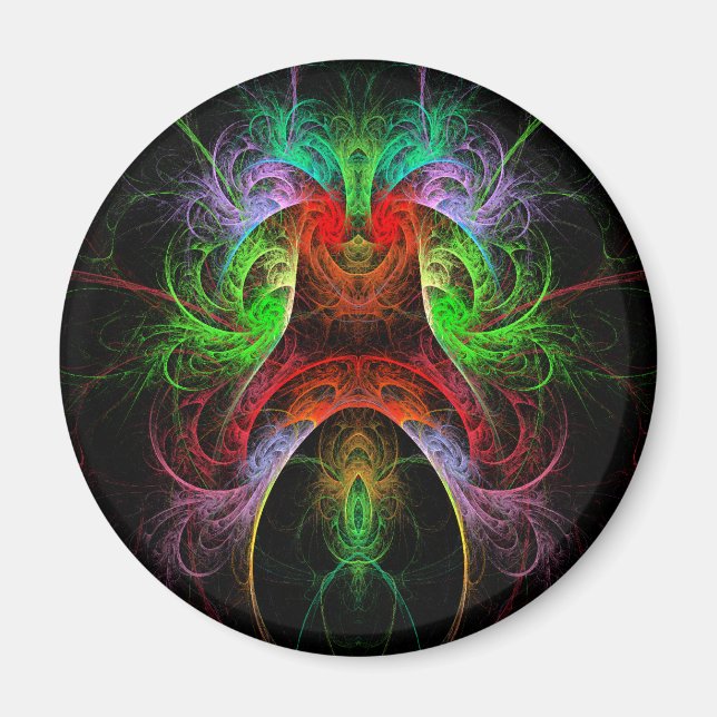 Carnaval Abstrakt Art Round Magnet (Framsidan)