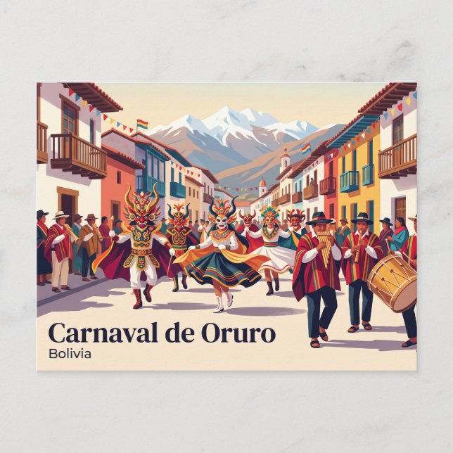 Carnaval de Oruro Bolivia Vykort (Framsida)