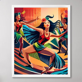 Carnaval Painting: Dance Celebrate i Rio Streets Poster