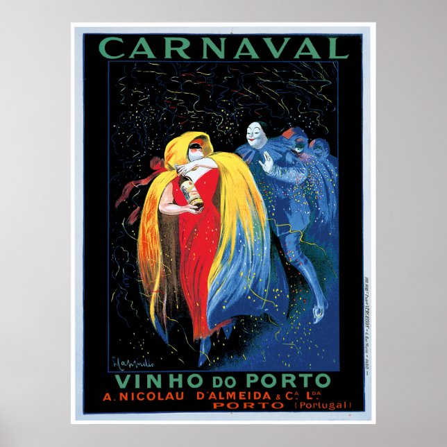 "Carnaval" Vinho do Porto Poster (Framsidan)
