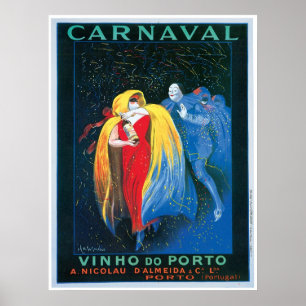 Carnaval Vinho do Porto Vintage Vin Ad Art Poster
