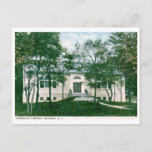 Carnegie Bibliotek, Belmar, NJ Vintage Vykort