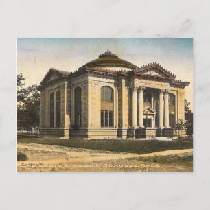 Carnegie Bibliotek, Shawnee, Oklahoma, Vintage Vykort