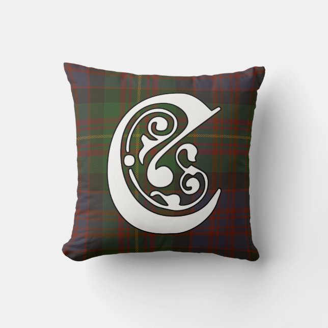 Carnegie Klan Tartan Monogram Kudde (Framsida)