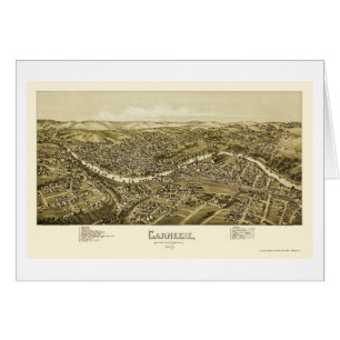 Carnegie panorama- karta för PA - 1897 Hälsningskort