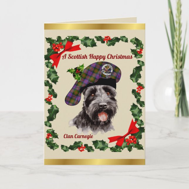Carnegie Scottie Hund Personlig Julafton Kort (Framsida)