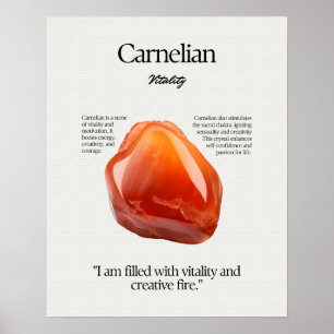 Carnelian Gem Crystal, meningskort Poster