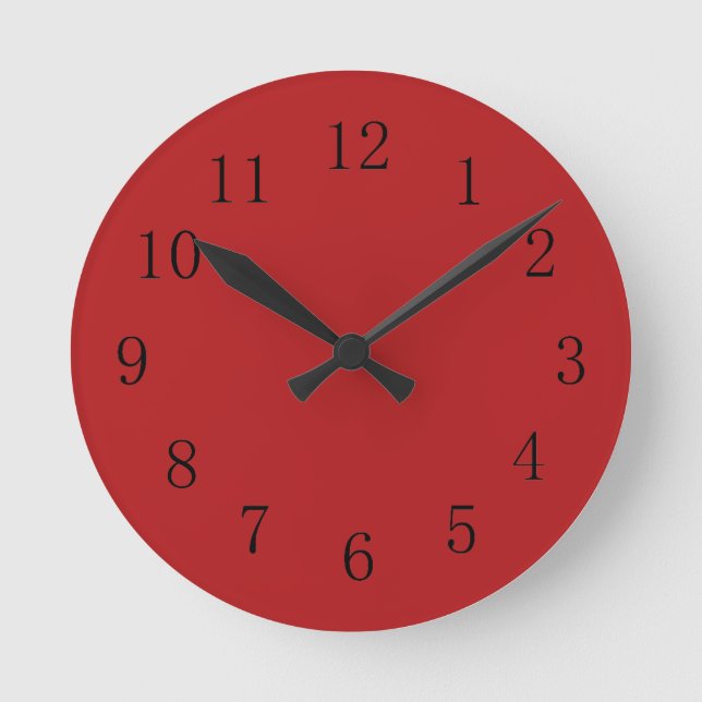 Carnelian Red Kitchen Clock Rund Klocka (Framsida)