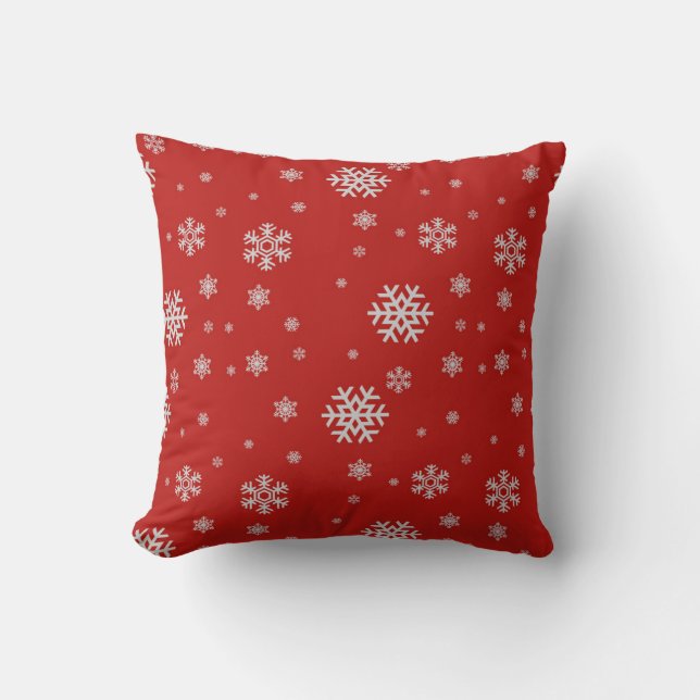 Carnelian Red Snowflake Pillow Kudde (Framsida)